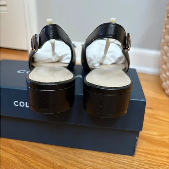 Black leather sling backs - Picture 7 of 10